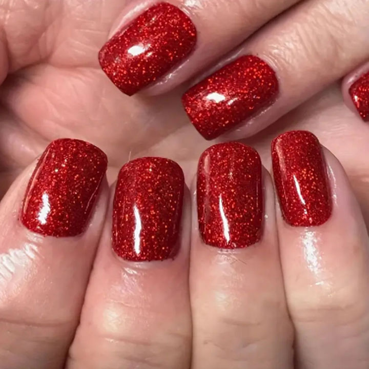24%20Pcs%20Short%20Squoval%20Press%20On%20Nails%20Pink%20Gradient%20Stripe%20Pattern%20Nails%20Glossy%20Artificial%20Finger%20Manicure%20False%20Nails%20-%20Image%204
