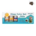 Keep Smiling Glass Color Paint Set – 6 Colors with Brush & Palette.