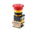 LA38 Emergency Push Button with Red Mushroom Head - Industrial Safety Stop Switch, 22mm Mounting Hole, 1NO1NC Contacts.