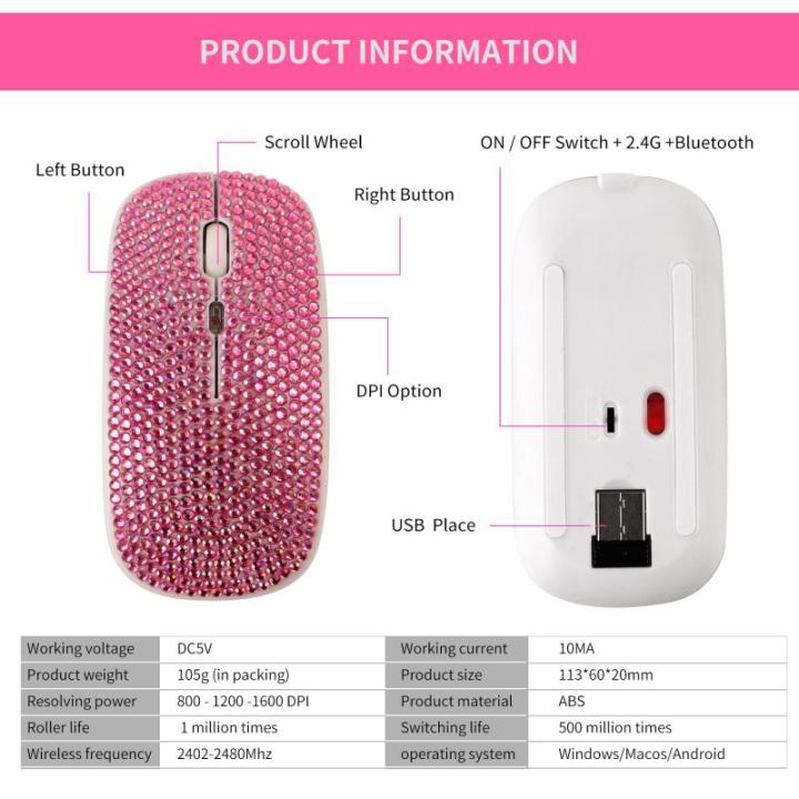 2.4G%20Wireless%20+%20Bluetooth%205.0%20Dual%20Mode%20Mouse%20Rechargeable%20Computer%20RGB%20Light%20Mause%20Silent%20Click%20Pink%20Crystal%20Mice%20For%20Women%20-%20Image%204