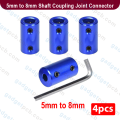 Aluminum 5mm to 8mm Shaft Coupling Joint Connector 5x8mm Clamp Universal Joint Stepper Motor Coupler For CNC 3D Printer. 