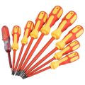 9 Piece 1000V Insulated Electrician Screwdrivers Set with Magnetic Tips and 1 Test Pen Electrical Screwdriver Set. 