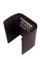 Black Trifold Wallet Featuring Key Holder made with Genuine Leather.