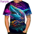 New Colorful Animal 3D Printing T-shirt Tiger Panda Dinosaur And Many Other Ai Animal Fashion Unisex Hip-hop Short-sleeve Tshirt. 