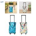 Foldable Shopping Bag Luggage Trolley Large Capacity Portable Grocery Cart Collapsible Grocery Bag Foldable Trolley Tote Bag for Home Travel. 