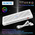 ALSEYE 5V 3pin Fan Hub ARGB PWM 4pin 1 To 9 Ports Splitter SATA Power Magnetic Suction ARGB Fan Controller for PC Case. 
