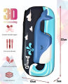 Qitong Blue Whale Green 3D Pencil Case/Box with Compartments - Kids School Supply Organizer Students Stationery Box - Girls Boys Pen Case Black Color.