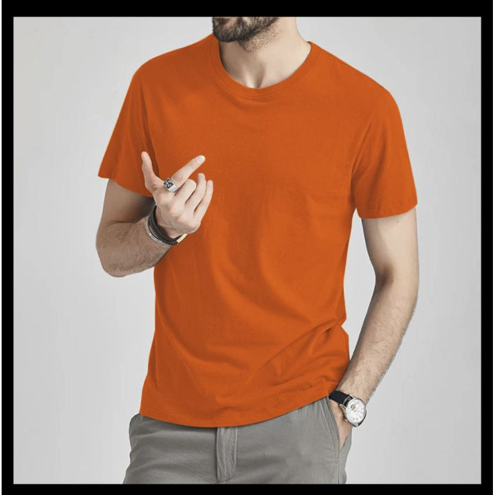 Orange color t shirt best sale