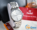 CX-Caslex 8359 Unique Design Fashionable Casual Classic Analog Men's Stainless Steel Wrist Watch For Men- Silver & White. 