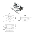 1Pcs Door Easy Lock Aluminium Alloy Door Easy Lock Stop Catch Release Clamp Double Roller Catch (Mp-3). 