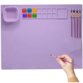 Silicone Painting Mat with Cup Silicone Painting Mat for Kids Silicone Craft Mat for Painting for Resin, DIY & Art Work, 1 PCS Purple Silica Gel. 