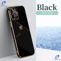 For Apple iPhone 12 Pro Max Luxury 6D Plating Soft Casing Silicone Square Frame Phone Case.