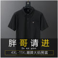 In summer, Xinjiang cotton men's loose trendy brand ins plus-size collar short-sleeved t-shirt fat basic Volkswagen black polo shirt. 