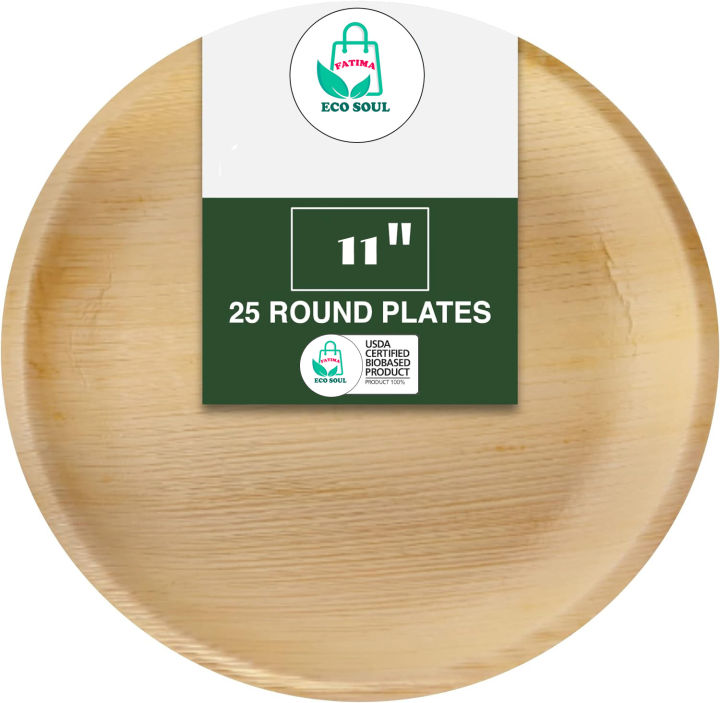 10 Inch Round Plates 6 Pieces Areca Leaf Disposable Palm Leaf Serving Platters - Serve Your Meals In Style With These Eco-Friendly And Stylish Plates