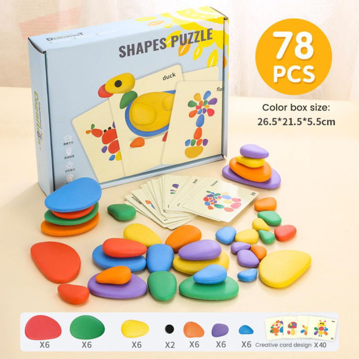 GC Rainbow Pebbles Stacking Toy 3D Puzzle Logical Thinking Learning Educational Toys For Boys Girls Gifts