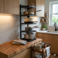 5 Layer Metal Corner Kitchen Rack | Heavy Duty Multi Tier Storage Shelf for Pots & Pans | Space Saving Organizer.