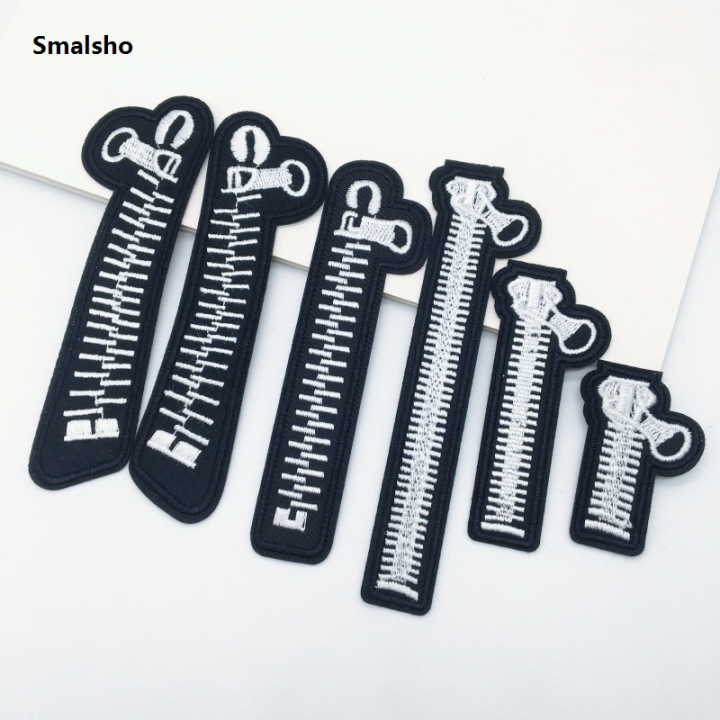 6pcs Zipper Patches For Clothing Assorted Size Embroidery Patches On ...