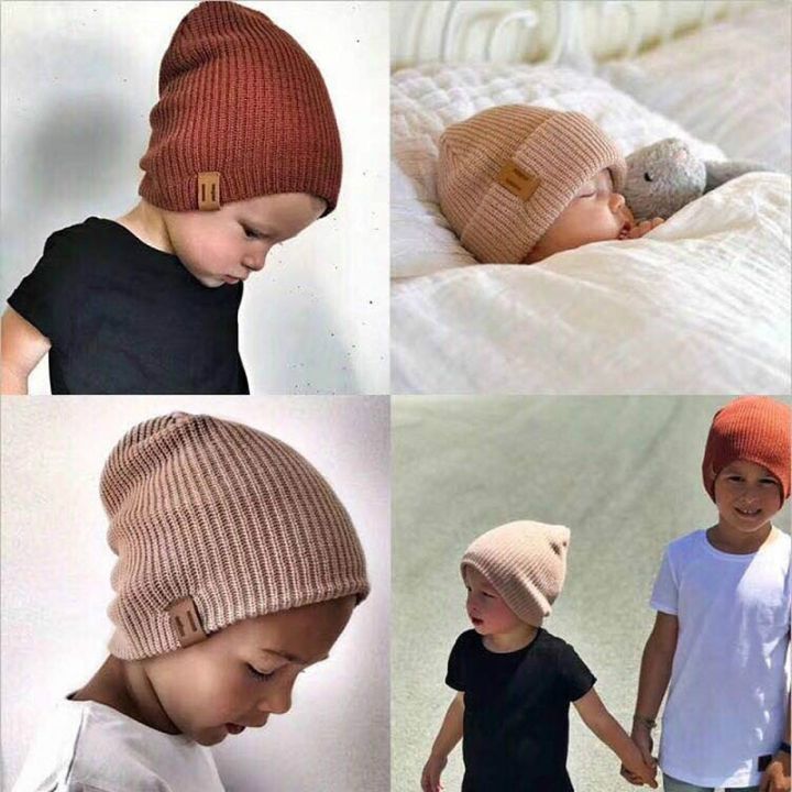 Winter%20Knitted%20Baby%20Hats%20Leather%20Label%20Children%20Caps%20Mother%20Kids%20Beanie%20Bonnet%20-%20Image%206