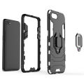 For OPPO A1K Case, Silicone TPU and Hard PC Luxury Armor Shockproof Metal Ring Holder Cover Phone Casing. 