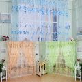 Floral Tulle Voile Door Window Curtain Drape Panel Sheer Scarf Valances Divider Sheer Window Curtains Living Room Decor. 