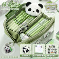 10 layer Panda High Appearance Transparent Pen Bag Boys 2023 New Large Capacity Stationery Box for Elementary School Students. 