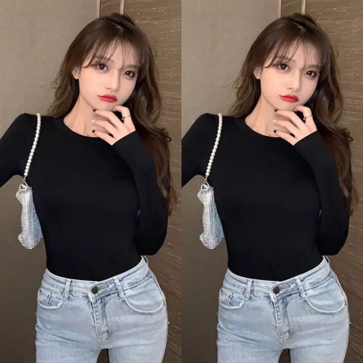 New%20Fleece-Lined%20Black%20Long%20Sleeve%20T%20T-shirt%20Women's%20Autumn%20and%20Winter%20Inner%20Bottoming%20Shirt%20Women's%20Thickened%20Warm%20Slim-Fit%20Figure%20Flattering%20Top%20-%20Image%209