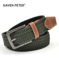 Green Longer Elastic Belts For Men Woven Braided Fabric Comfort Stretch Casual Belts 1-3/8 Wide Hot Metal Stretch 160 cm Belt. 