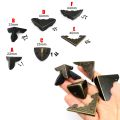 12pcs Antique Brass Bronze Black Jewelry Chest Box Wooden Case Suitcase Furniture Decor Iron Metal Corner Protector Cover. 
