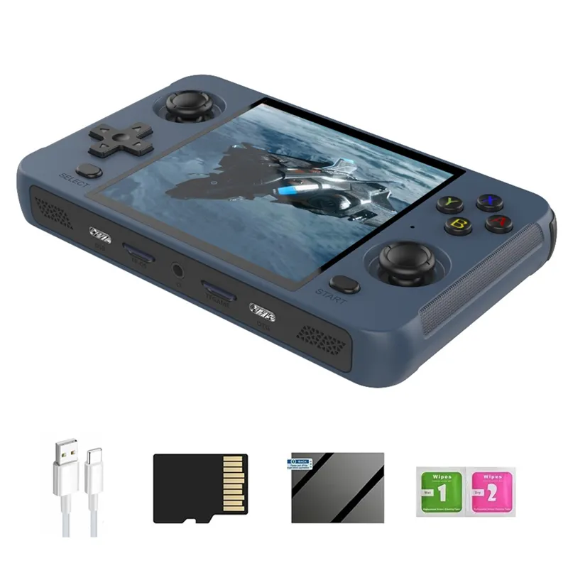 R40S Console Portable Rétro 30 000 Jeux - Écran IPS 3.5 256 Go - Batterie 3800 MAh - Linux Open Source - Blanc Classique