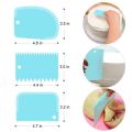 3pcs/set Plastic Dough Knife Baking Pastry Tools Icing Fondant Scraper Decorating Plain Smooth Spatulas Cutters Cake Tool.