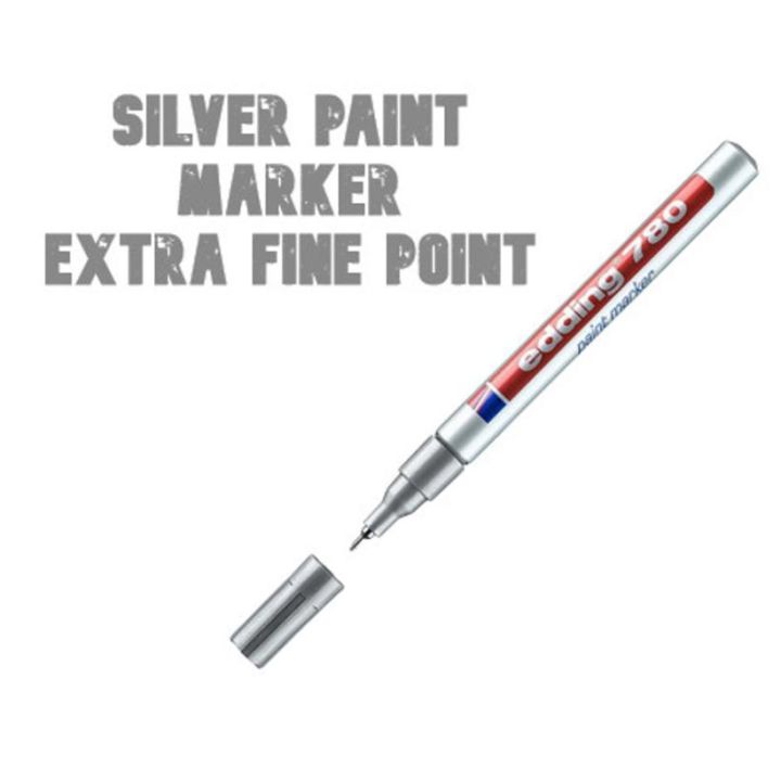Zeyar Oil-Based Paint Markers, Expert of Rock Painting, Extra Fine Point Permanent Ink & Waterproof, Works on Rock, Wood, Glass, Metal, Ceramic and more (Silver)