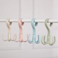 （New）Rotating Hook Platic Wardrobe Clothe hoe Multi-function torage Organizer Four Claw Handbag Cap Towel Rotate Cloet Holder. 