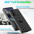 lthmy for Huawei P50 Pocket Case Slim Silicone Rubber Shockproof Protective Cover with Ring Holder Stand.