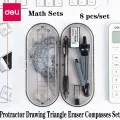 For Engineering Drawing With Storage Box Eraser Stationery Ruler Protractor Geometry Kit Set Compass Ruler Kit Math Learning Tools Math Sets. 