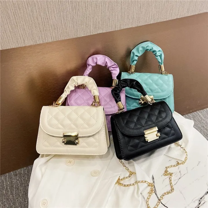 2024%20Summer%20New%20Fashion%20Chain%20Bag%20Bag%20Women's%20Niche%20Crossbody%20Small%20Square%20Bag%20Simple%20Quilted%20Armpit%20Bag%20Shoulder%20Bag%20-%20Image%202