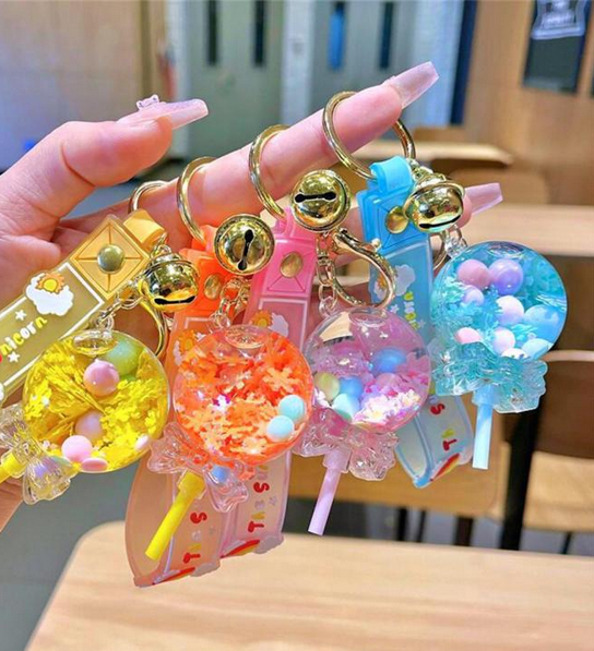 Creative Keychain Luxury Floating Key Ring New Key Ring Bag Pendant Bag Pendant Keyfob Cute Keychain