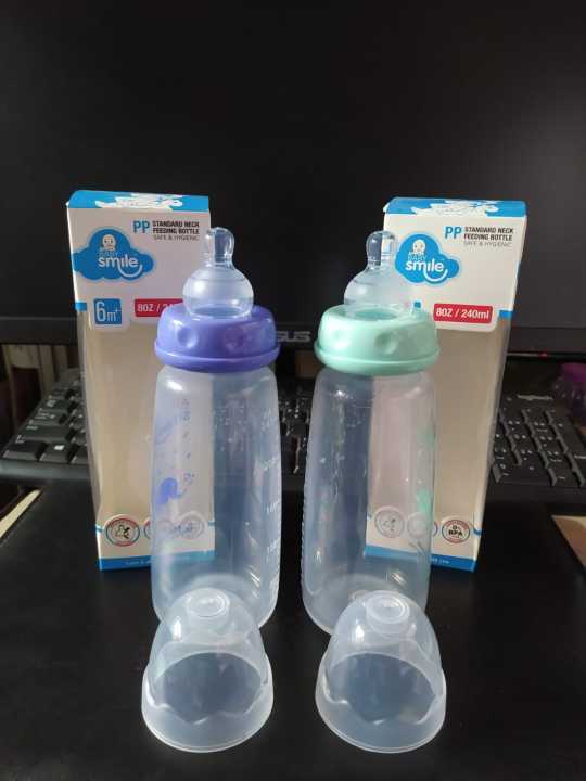 Baby Smile PP Standard Neck Feeding Bottle 240ml (Safe & Hygienic) -1pcs