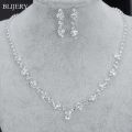 BLIJERY Simple Bridesmaid Bridal Jewelry Set Bling Rhinestone Crystal Choker Necklace Earrings Women African Wedding Jewelry Set. 