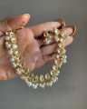 Indian Jewelry Necklaces Earrings Tikli Set Pearl Choker Wedding Bridal Women Necklace.