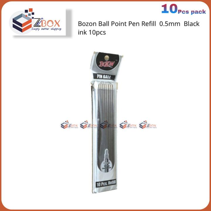 Bozon Ball Point Pen Refill 0.5mm Black ink 10pcs