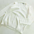 Womens V-Neck Long Sleeve Off-White Winter Sweater From Levin. 