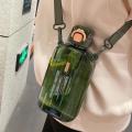 750ml Transparent Space Bottle Outdoor Sports Water Bottle With Strap Hangable Fitness Water Bottle For Camping Biking Running. 