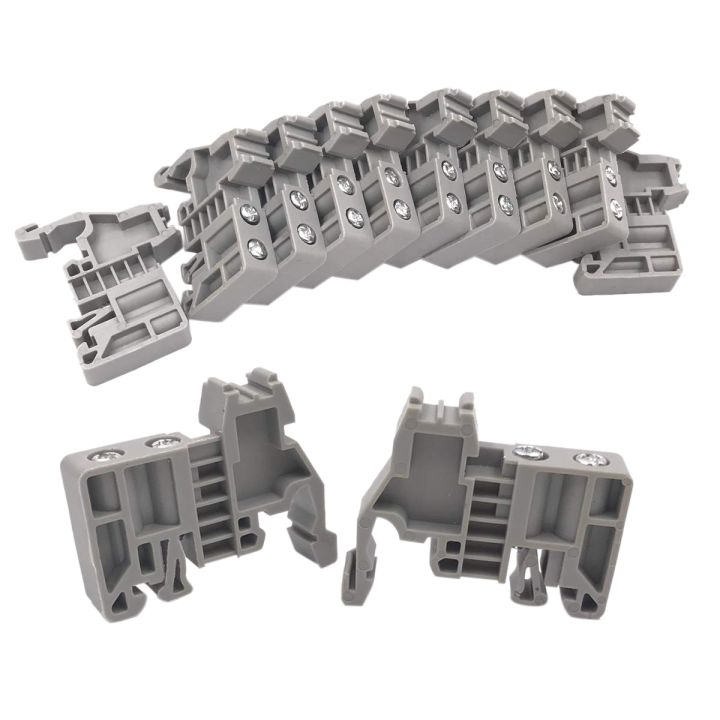 Durable E/Uk Din Rail Terminal Blocks End Stopper Bracket Grey,Terminal Block Connector(Pack Of 100)