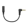3.5mm 3 Pole TRS Female to 4 Pole TRRS Male 90 Degree Right Angled Microphone Adapter Cable Audio Stereo Mic Converter. 
