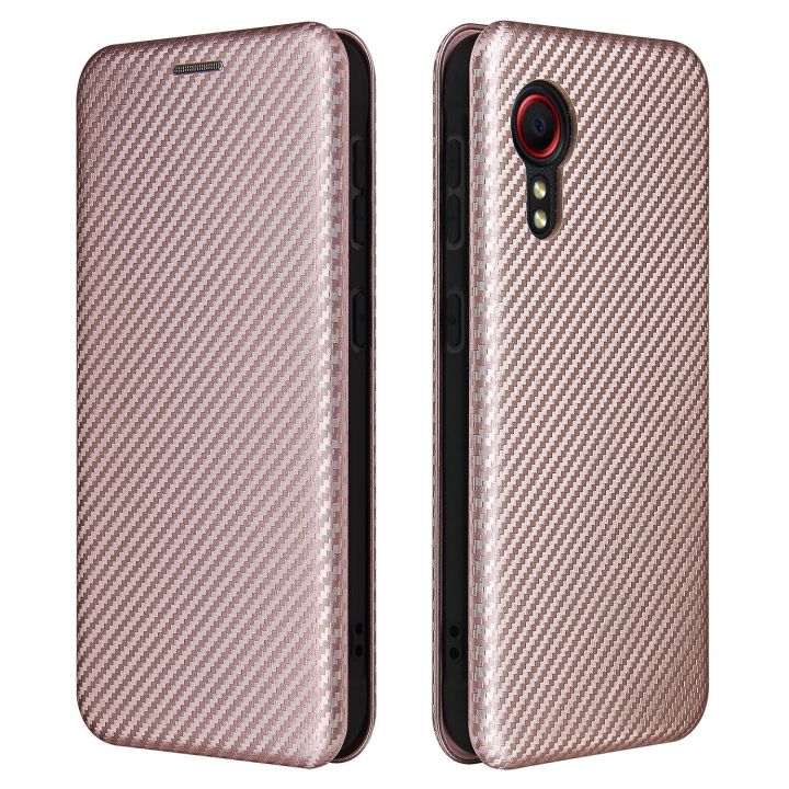 For%20Samsung%20Galaxy%20Xcover%205%20Phone%20Case%20Carbon%20Fiber%20Card%20Slots%20Flip%20Cover%20Magnetic%20Closure%20Protection%20Cellphone%20Cases%20Shell%20-%20Image%203