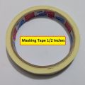 Masking Tape 1/2 Inch Width 12mm Length 10 Meter Multi Purpose Masking Tape Rubber Glue Crepe Paper Masking Tape For Wall Painting Paper Masking Tape. 