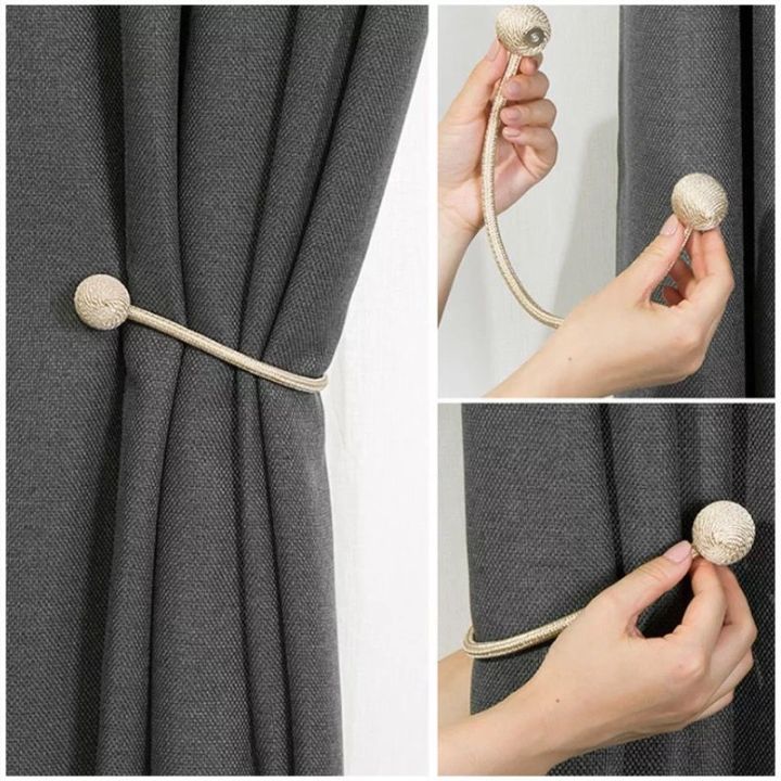 2%20Piece%20Magnetic%20Curtain%20Tieback%20Set%20Polyester%20Ball%20Design%20Easy%20to%20Use%20Home%20Decor%2049cm%20-%20Image%204