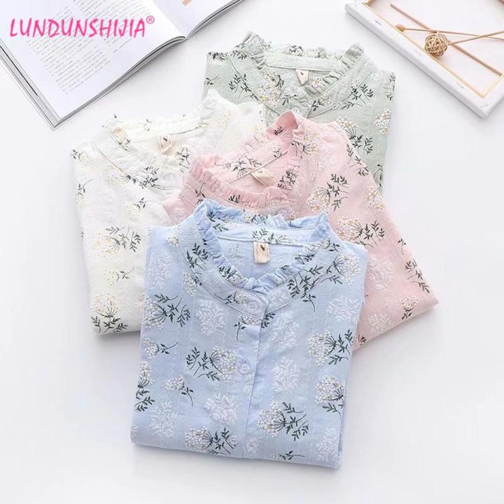 LUNDUNSHIJIA 2021 New Spring Autumn Fashion Cute Flowers Printed