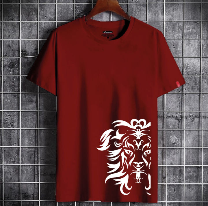 Lion New Design Digital Printed Boys T-Shirt for Men - Artful Expression for Creative Casual Wear in Any Season