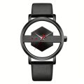 1pc men tamhollow design see through watch unisex casual fashion simple men's watch.